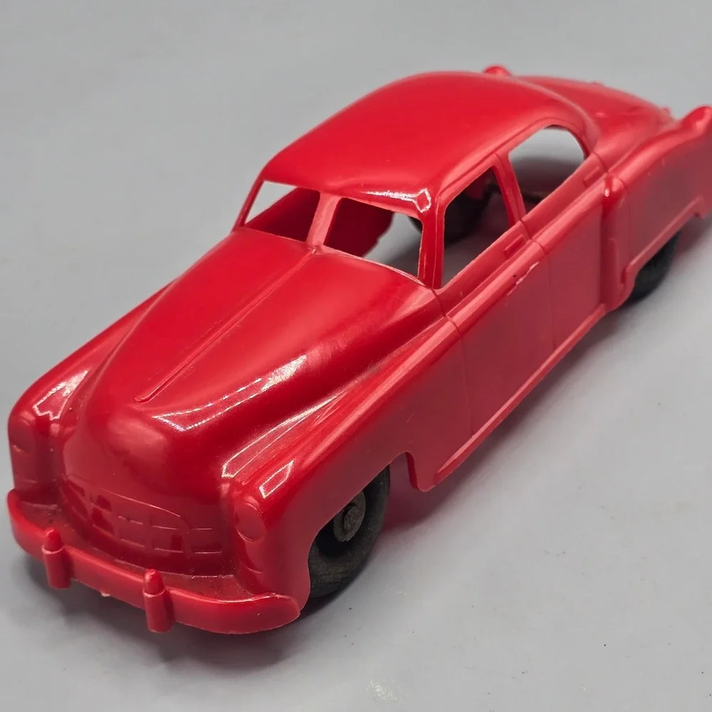 Vintage Irwin Hard Plastic Toy Cars Set Black Pickup Truck and Red Sedan